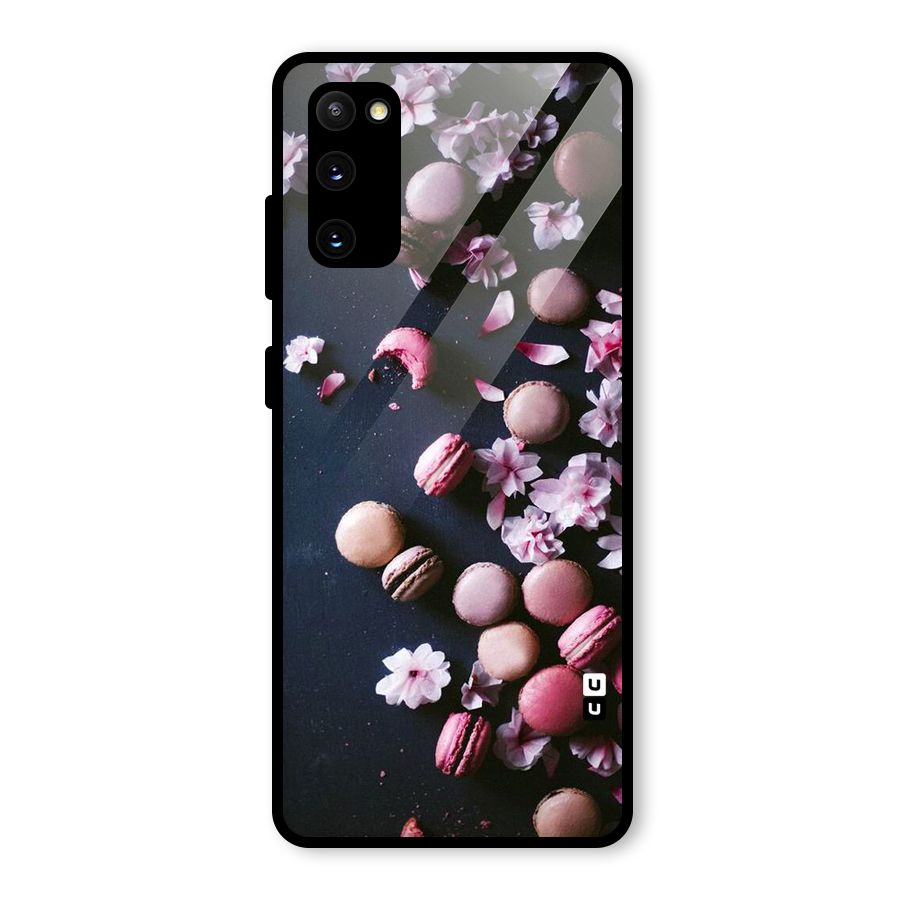 Macaroons And Cheery Blossoms Glass Back Case for Galaxy S20 FE 5G