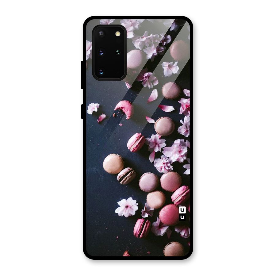 Macaroons And Cheery Blossoms Glass Back Case for Galaxy S20 Plus
