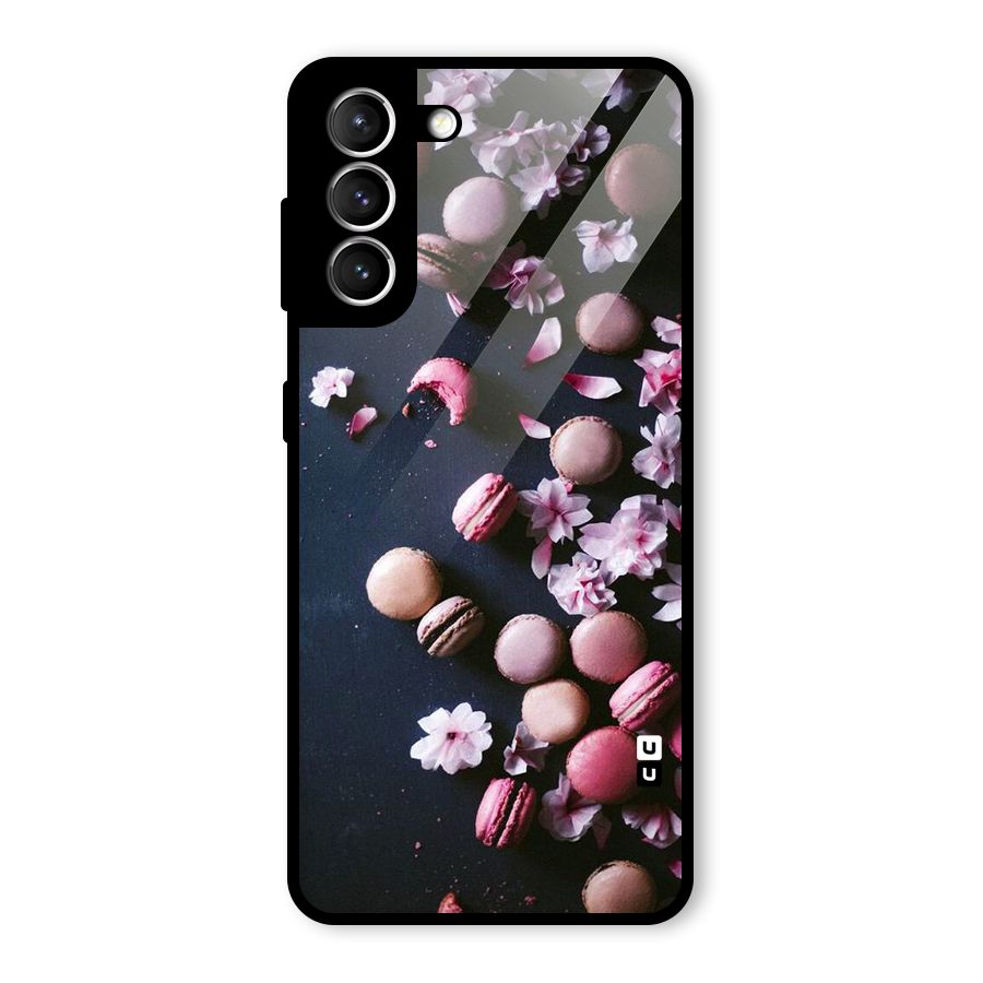 Macaroons And Cheery Blossoms Glass Back Case for Galaxy S21 5G