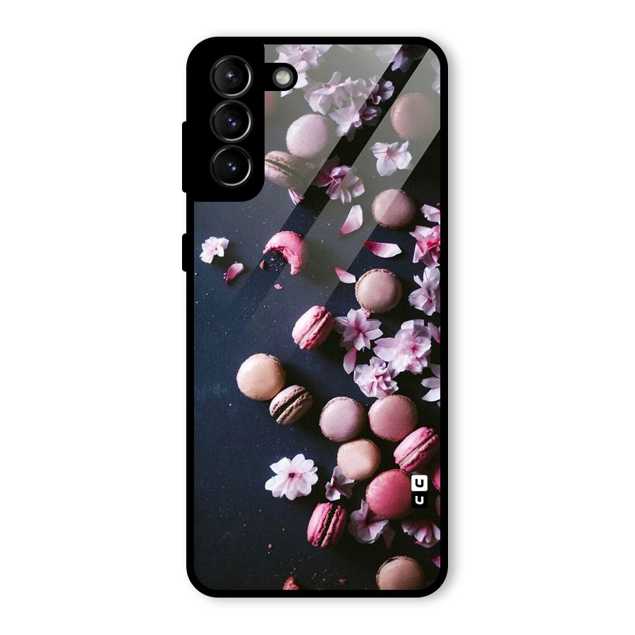 Macaroons And Cheery Blossoms Glass Back Case for Galaxy S21 Plus