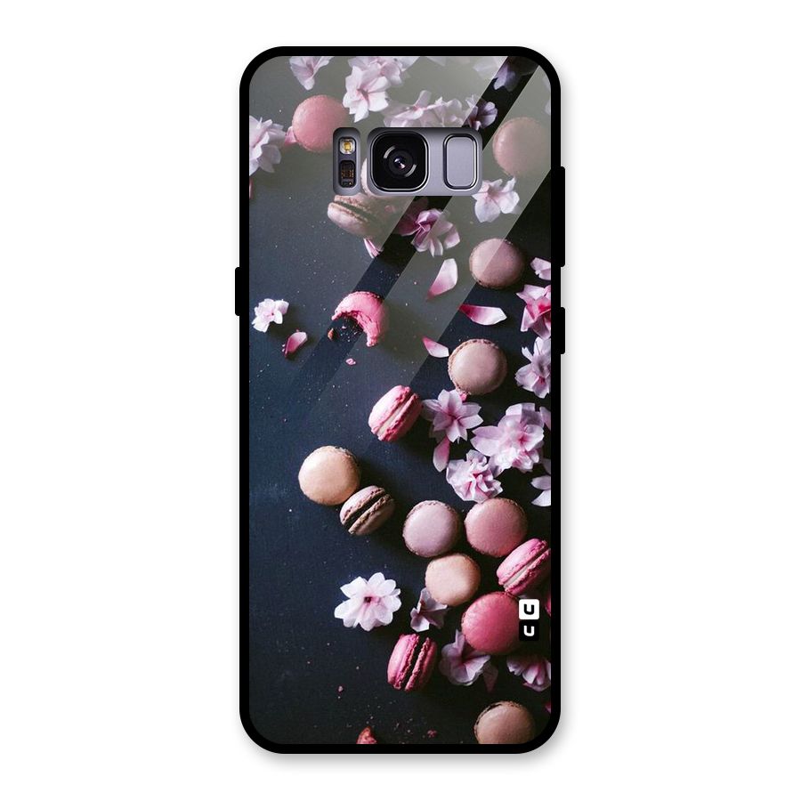 Macaroons And Cheery Blossoms Glass Back Case for Galaxy S8