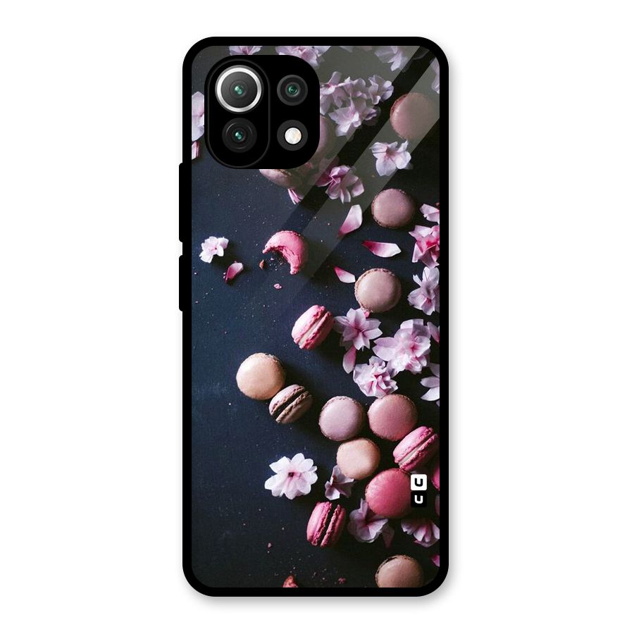 Macaroons And Cheery Blossoms Glass Back Case for Mi 11 Lite