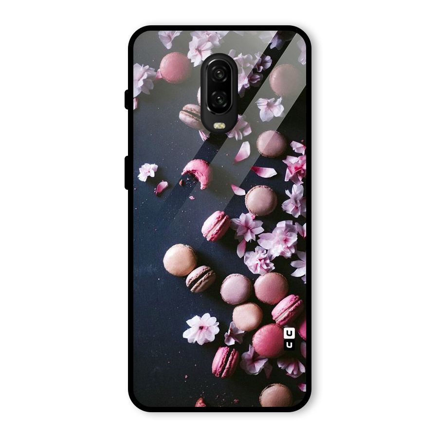 Macaroons And Cheery Blossoms Glass Back Case for OnePlus 6T