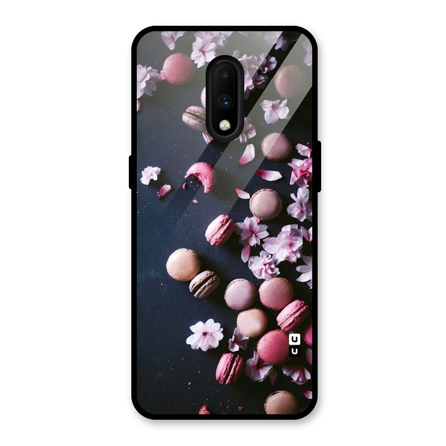 Macaroons And Cheery Blossoms Glass Back Case for OnePlus 7