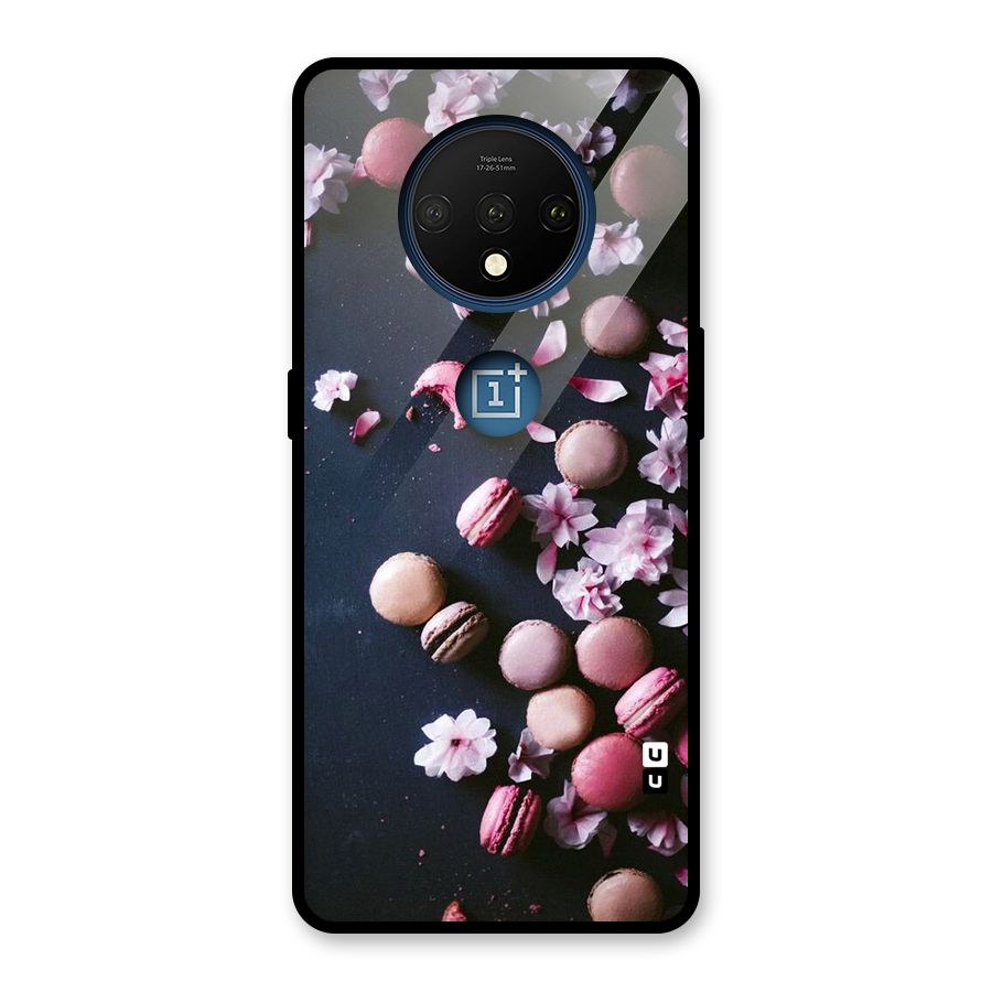Macaroons And Cheery Blossoms Glass Back Case for OnePlus 7T