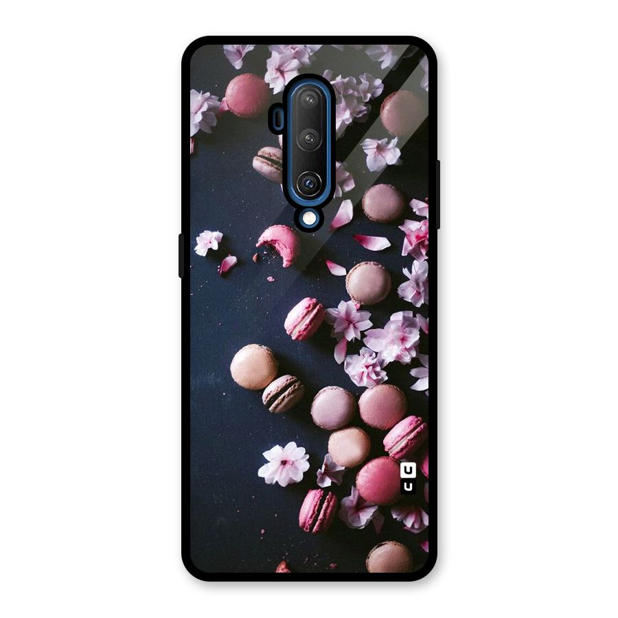 Macaroons And Cheery Blossoms Glass Back Case for OnePlus 7T Pro