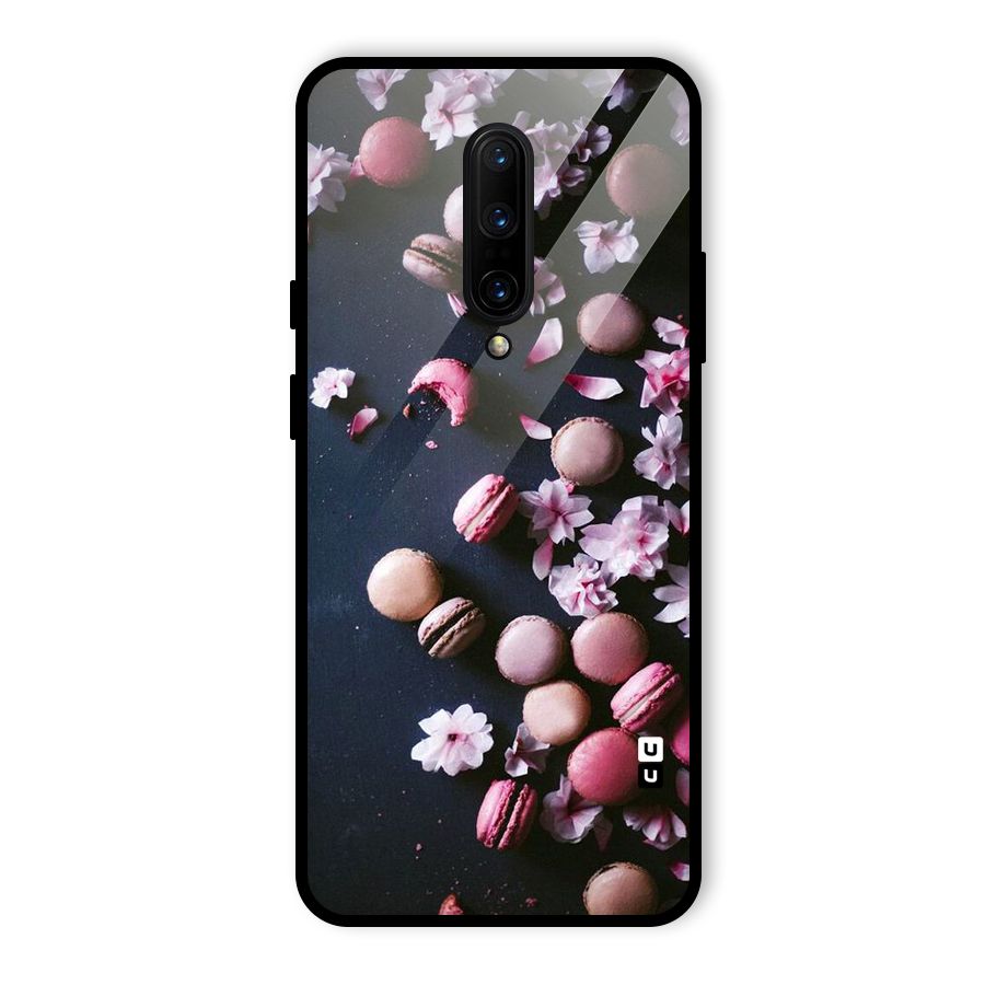 Macaroons And Cheery Blossoms Glass Back Case for OnePlus 7 Pro