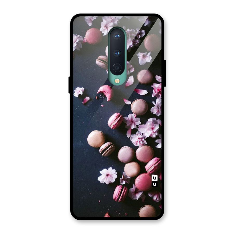 Macaroons And Cheery Blossoms Glass Back Case for OnePlus 8