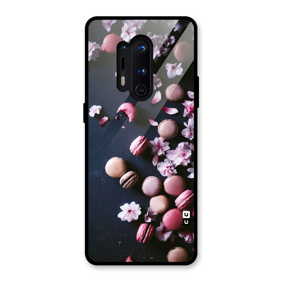 Macaroons And Cheery Blossoms Glass Back Case for OnePlus 8 Pro