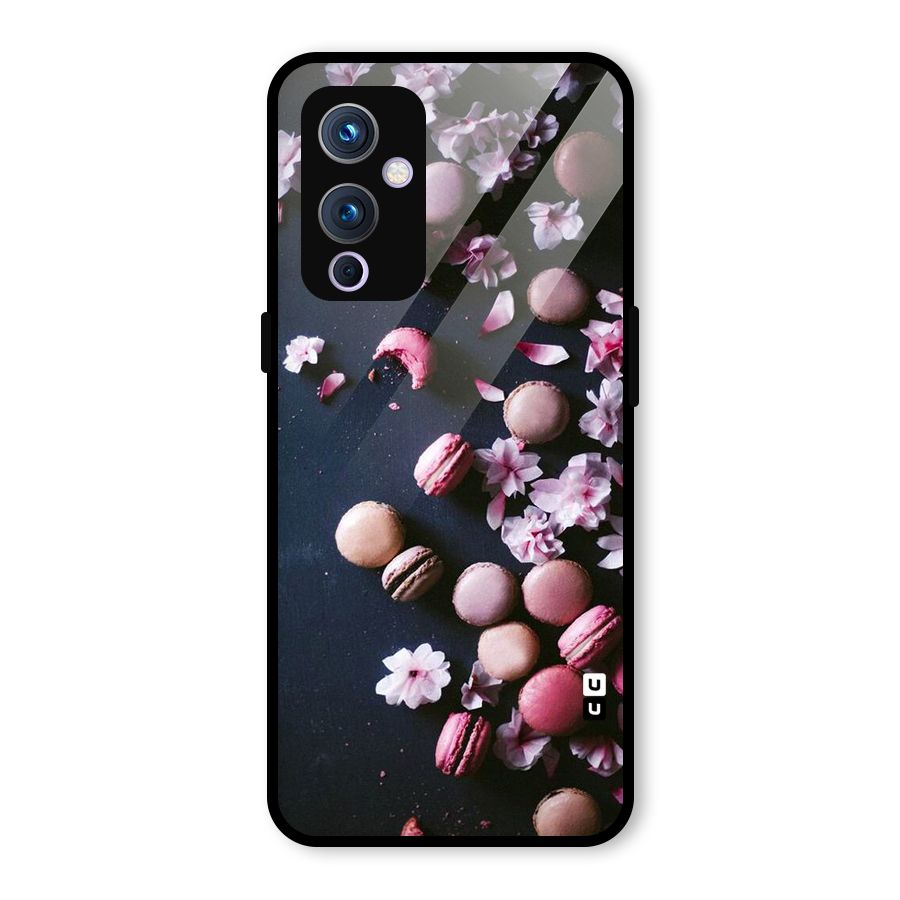 Macaroons And Cheery Blossoms Glass Back Case for OnePlus 9
