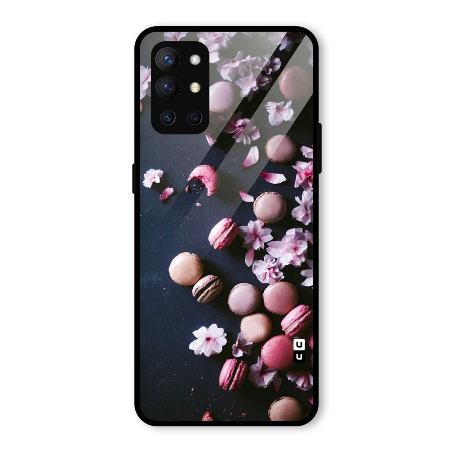 Macaroons And Cheery Blossoms Glass Back Case for OnePlus 9R
