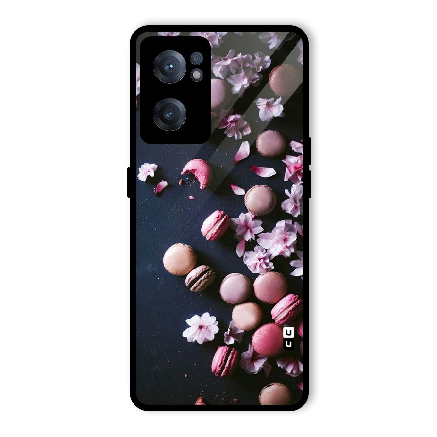 Macaroons And Cheery Blossoms Glass Back Case for OnePlus Nord CE 2 5G