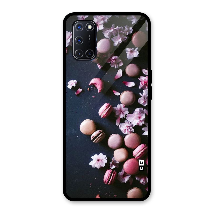 Macaroons And Cheery Blossoms Glass Back Case for Oppo A52