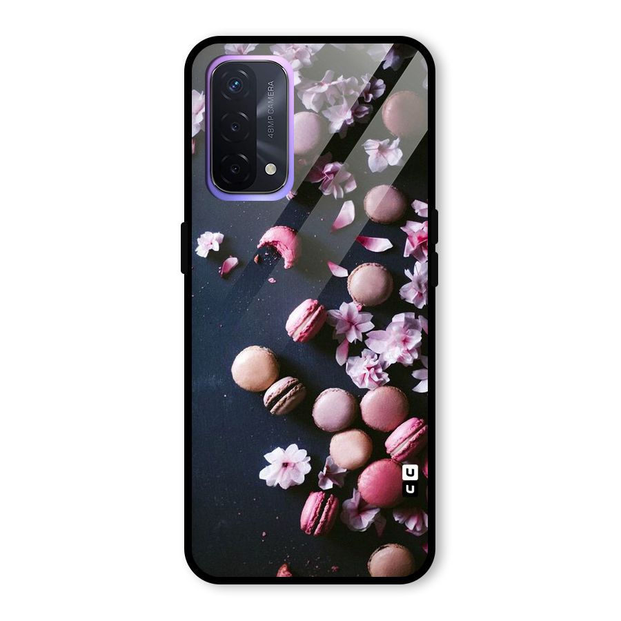 Macaroons And Cheery Blossoms Glass Back Case for Oppo A74 5G