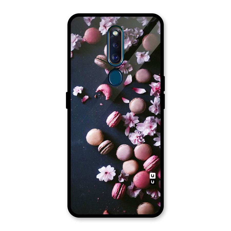 Macaroons And Cheery Blossoms Glass Back Case for Oppo F11 Pro