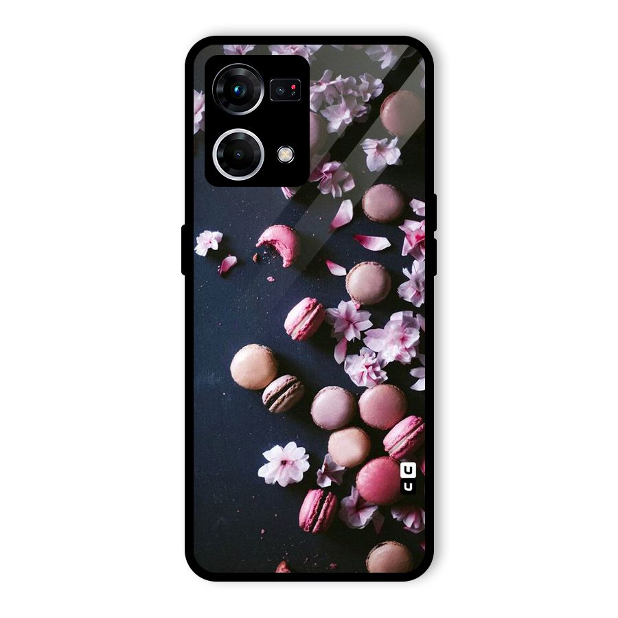 Macaroons And Cheery Blossoms Glass Back Case for Oppo F21s Pro 4G