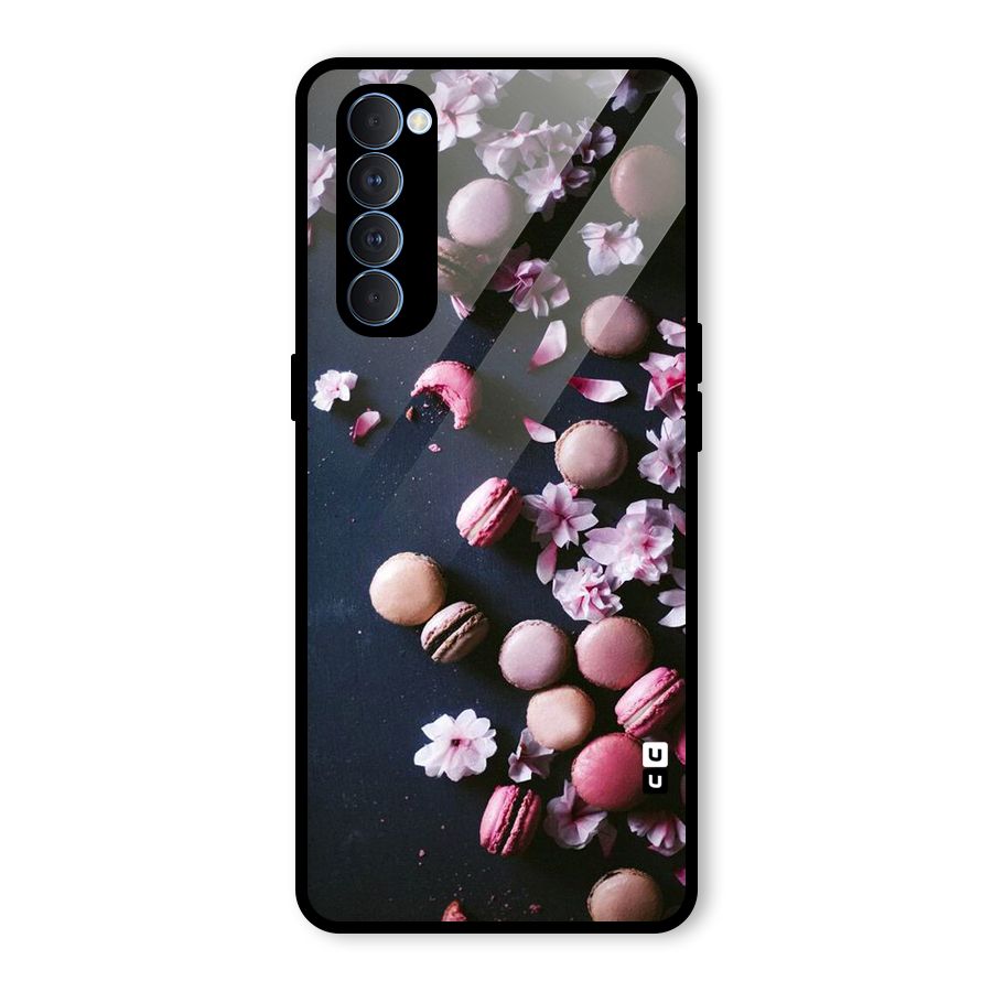 Macaroons And Cheery Blossoms Glass Back Case for Oppo Reno4 Pro