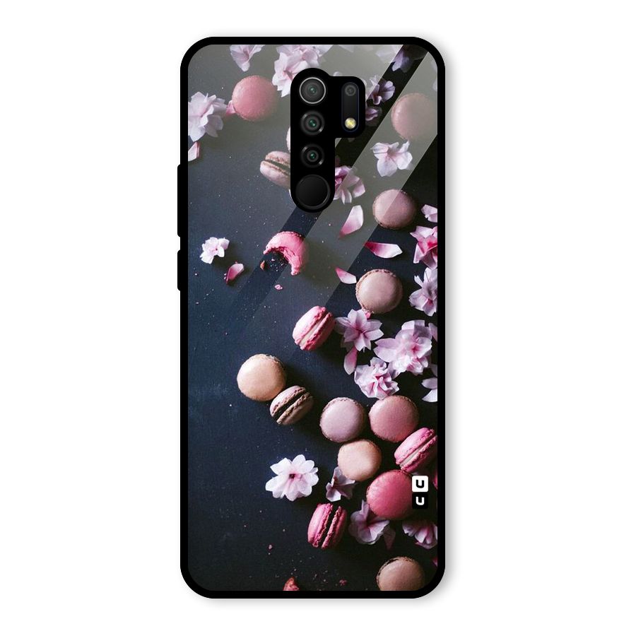 Macaroons And Cheery Blossoms Glass Back Case for Poco M2