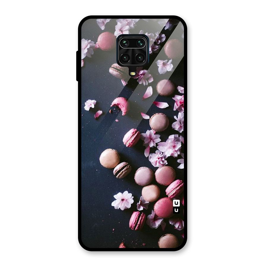 Macaroons And Cheery Blossoms Glass Back Case for Poco M2 Pro