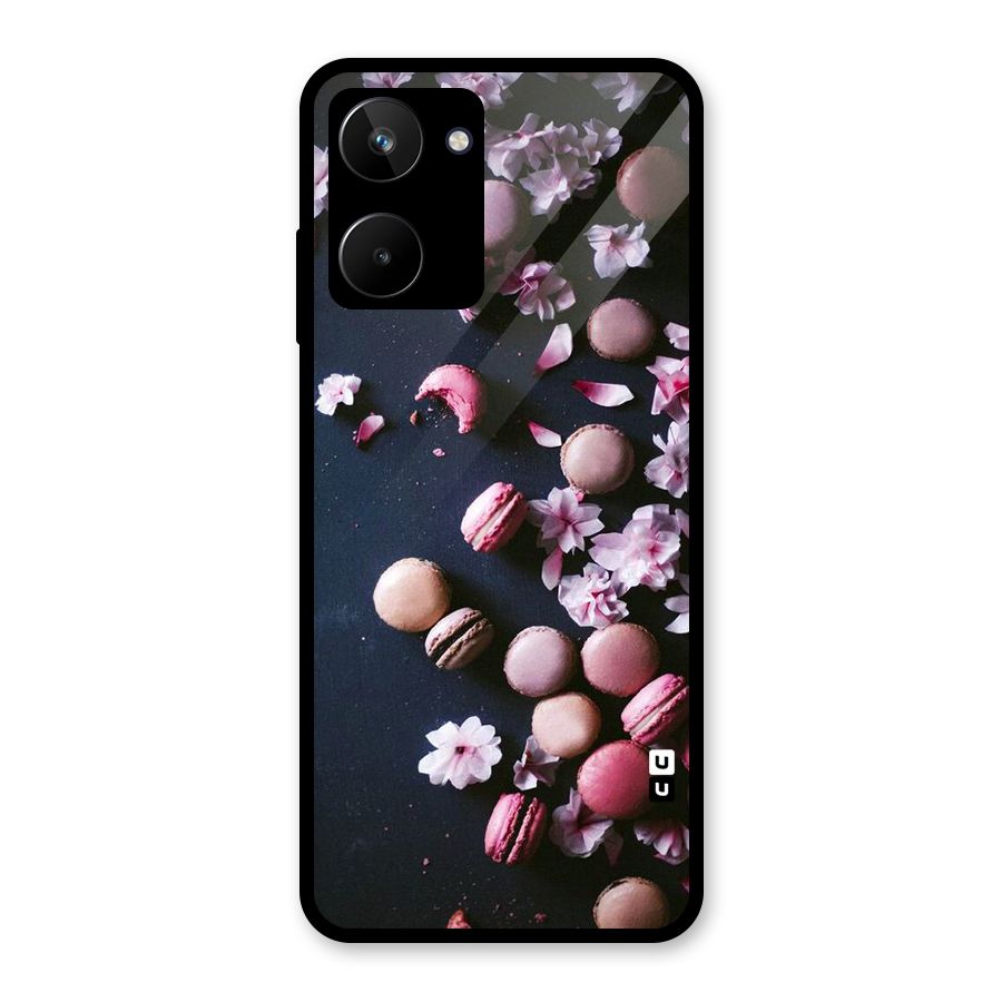 Macaroons And Cheery Blossoms Glass Back Case for Realme 10