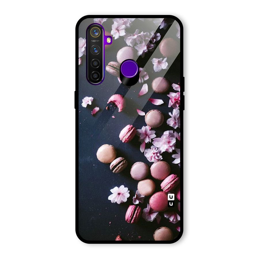 Macaroons And Cheery Blossoms Glass Back Case for Realme 5 Pro