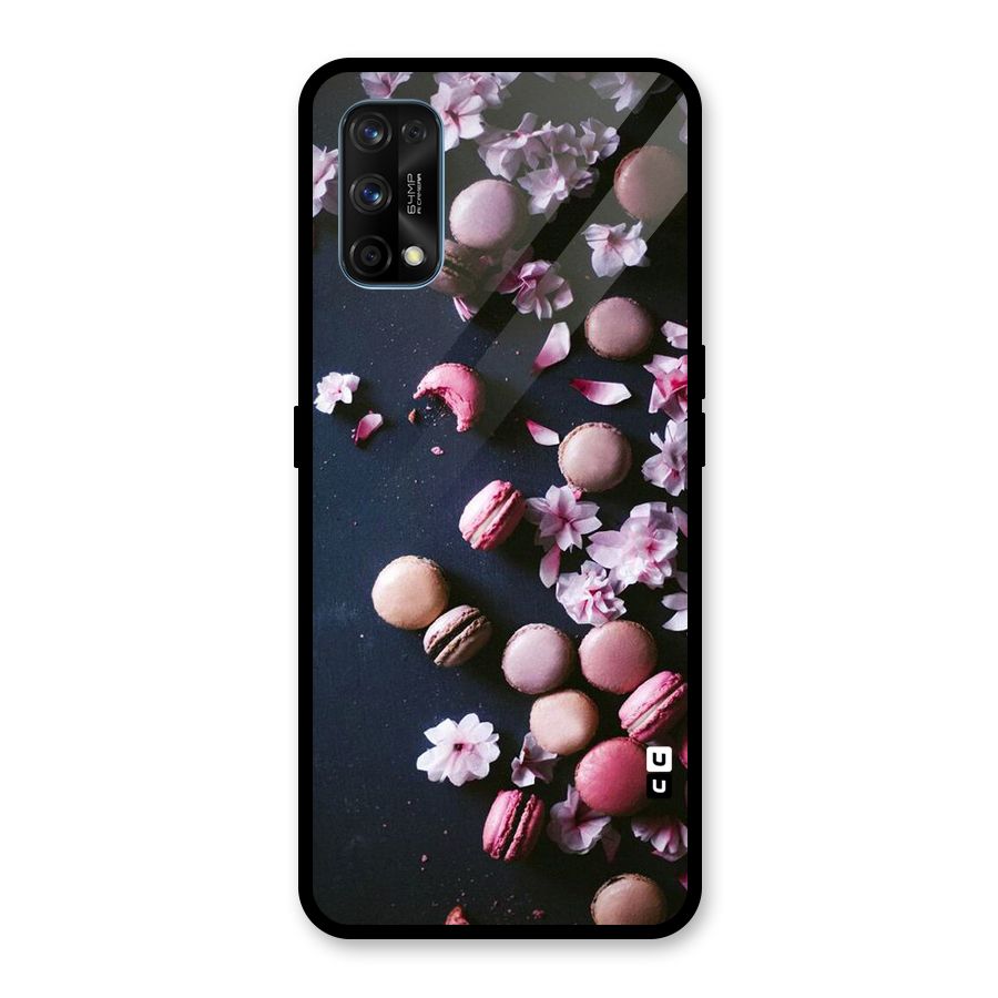 Macaroons And Cheery Blossoms Glass Back Case for Realme 7 Pro