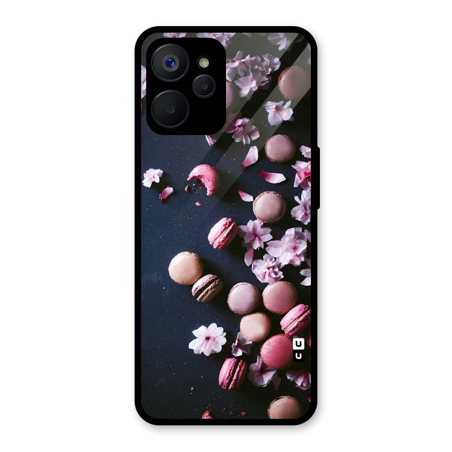 Macaroons And Cheery Blossoms Glass Back Case for Realme 9i 5G
