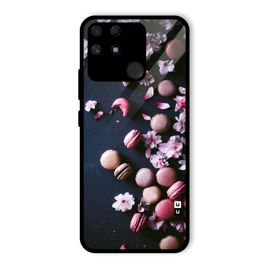 Macaroons And Cheery Blossoms Glass Back Case for Realme Narzo 50A