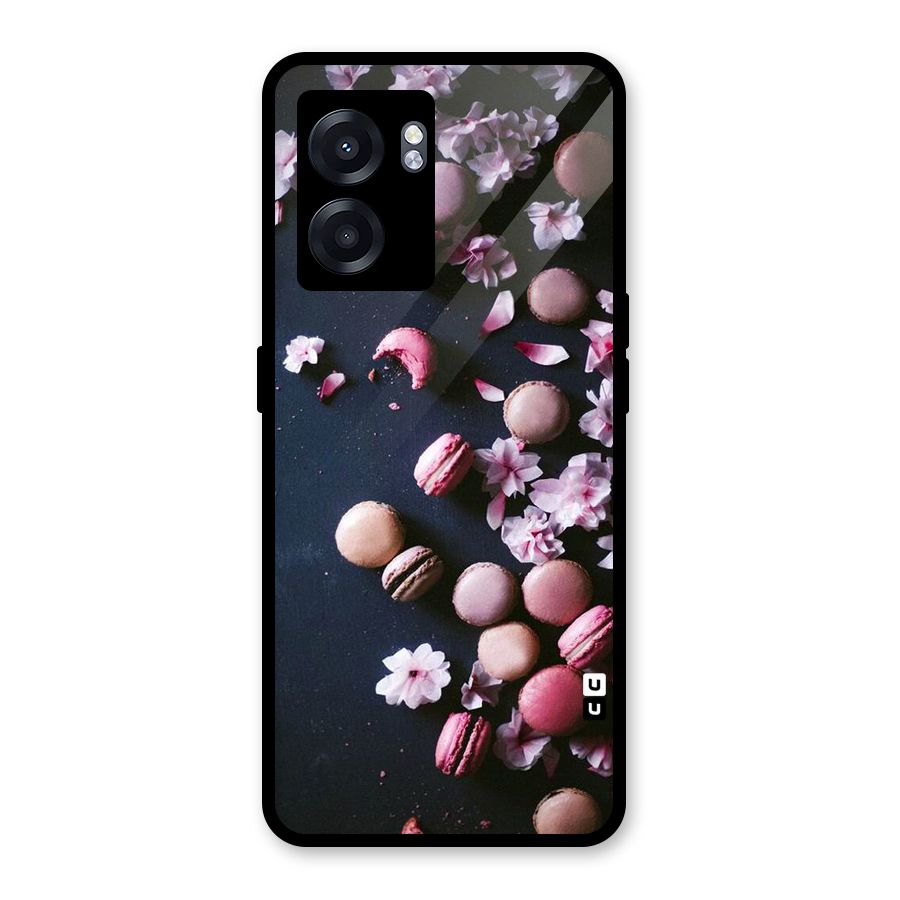Macaroons And Cheery Blossoms Glass Back Case for Realme Narzo 50 5G