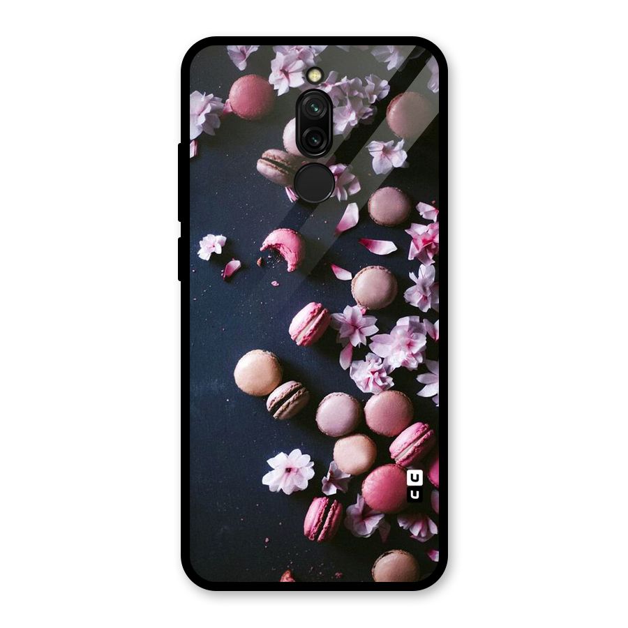 Macaroons And Cheery Blossoms Glass Back Case for Redmi 8