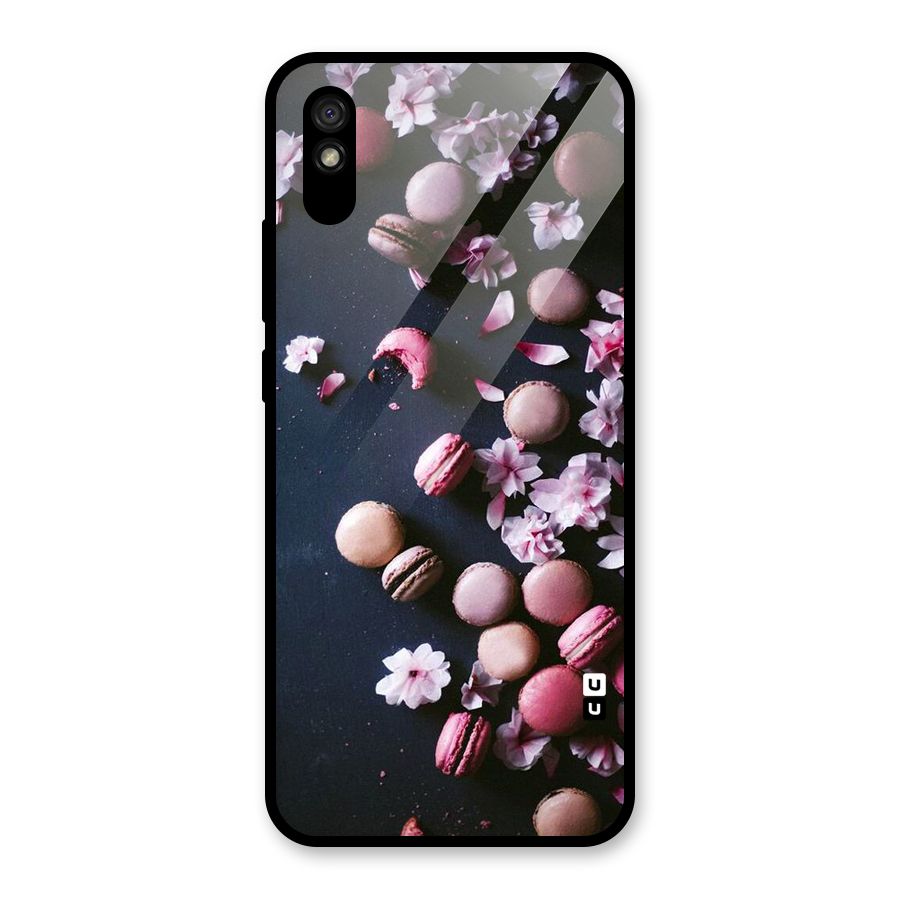 Macaroons And Cheery Blossoms Glass Back Case for Redmi 9A
