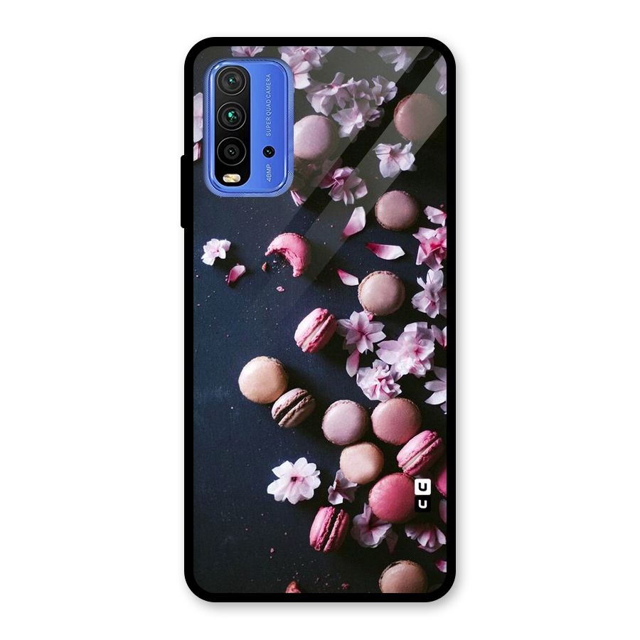 Macaroons And Cheery Blossoms Glass Back Case for Redmi 9 Power