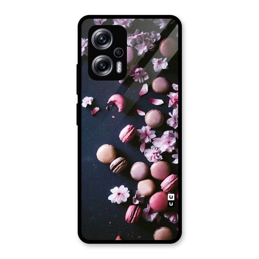 Macaroons And Cheery Blossoms Glass Back Case for Redmi K50i