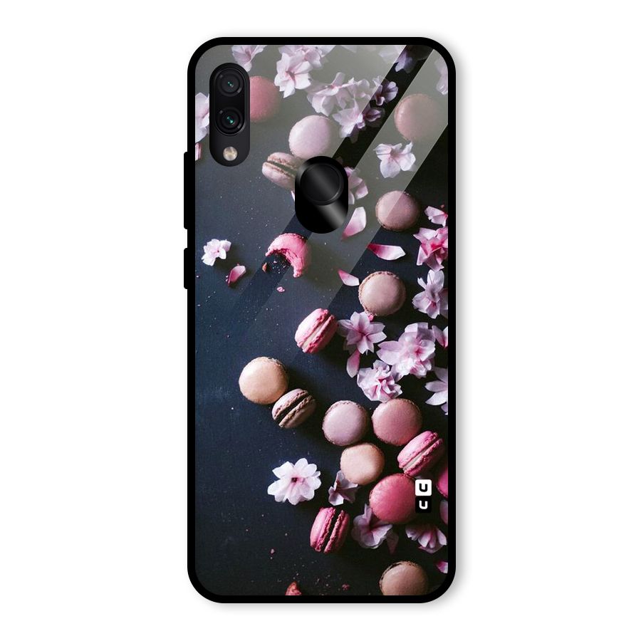 Macaroons And Cheery Blossoms Glass Back Case for Redmi Note 7