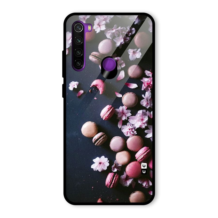Macaroons And Cheery Blossoms Glass Back Case for Redmi Note 8