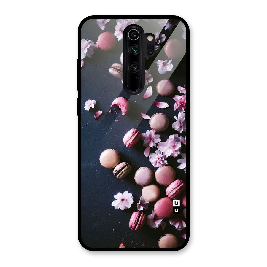 Macaroons And Cheery Blossoms Glass Back Case for Redmi Note 8 Pro