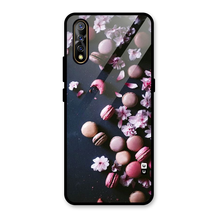 Macaroons And Cheery Blossoms Glass Back Case for Vivo S1