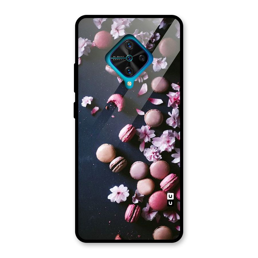 Macaroons And Cheery Blossoms Glass Back Case for Vivo S1 Pro