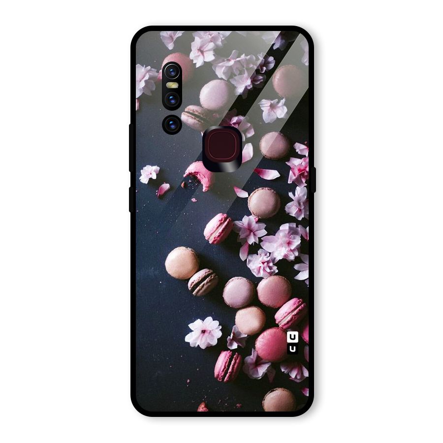Macaroons And Cheery Blossoms Glass Back Case for Vivo V15