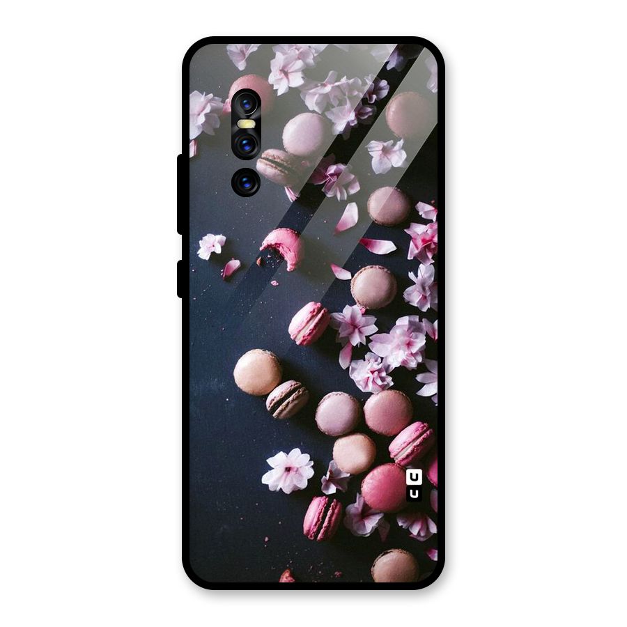 Macaroons And Cheery Blossoms Glass Back Case for Vivo V15 Pro