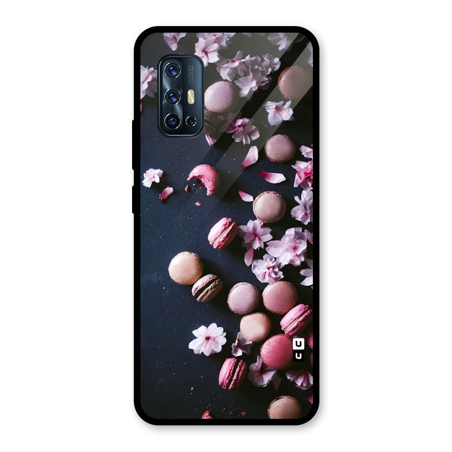 Macaroons And Cheery Blossoms Glass Back Case for Vivo V17