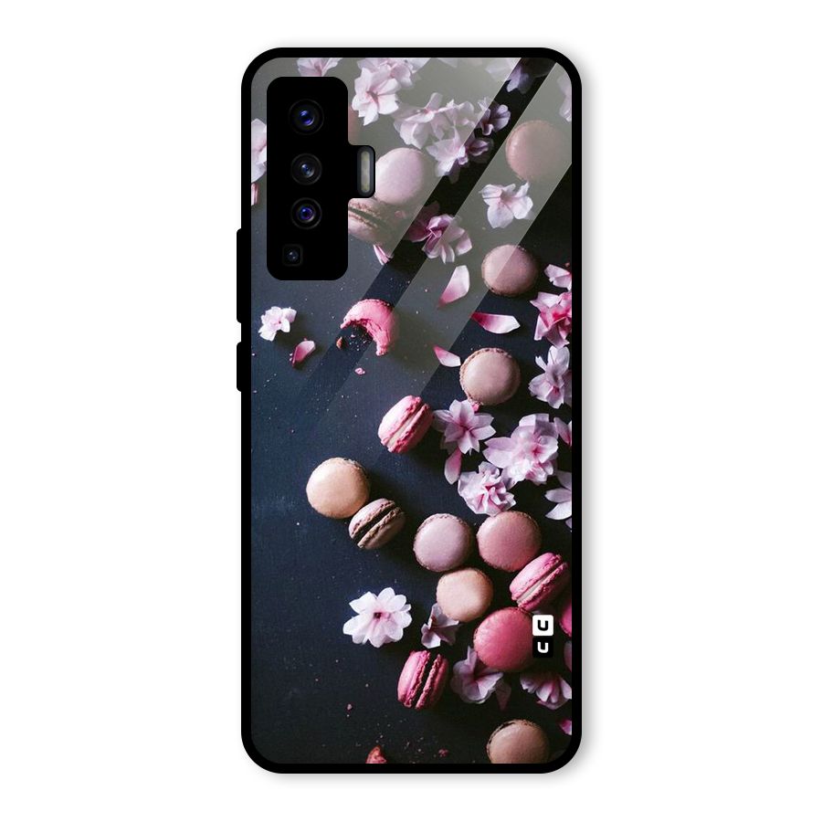 Macaroons And Cheery Blossoms Glass Back Case for Vivo X50