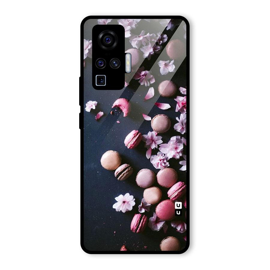 Macaroons And Cheery Blossoms Glass Back Case for Vivo X50 Pro