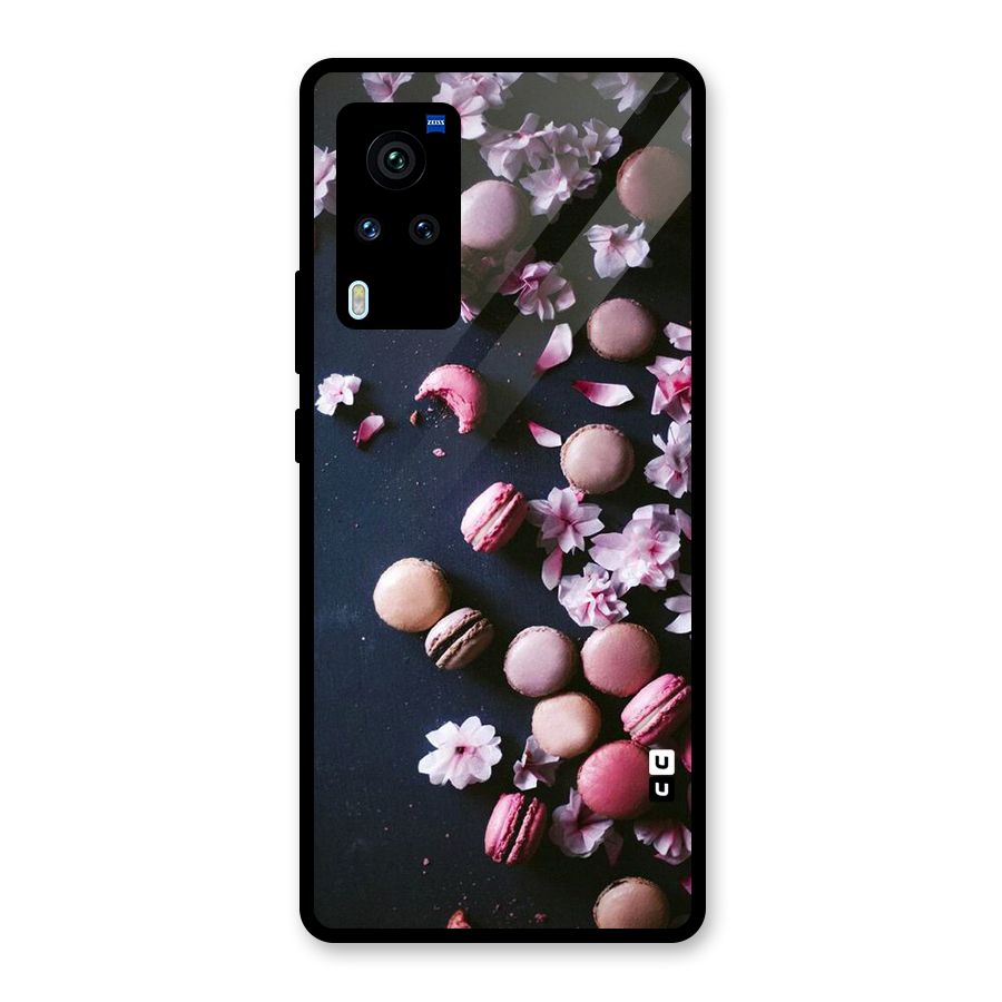 Macaroons And Cheery Blossoms Glass Back Case for Vivo X60 Pro