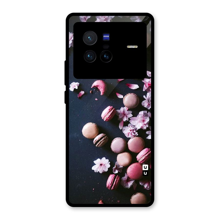 Macaroons And Cheery Blossoms Glass Back Case for Vivo X80
