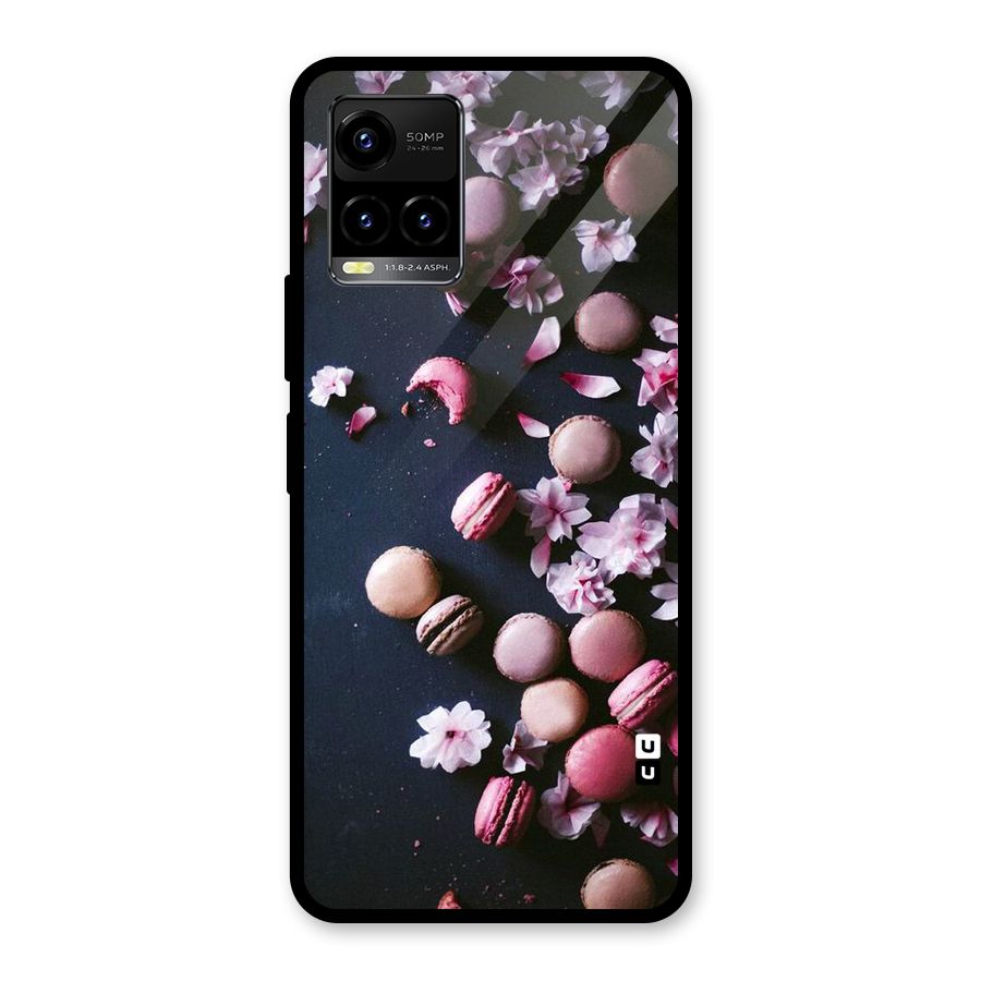 Macaroons And Cheery Blossoms Glass Back Case for Vivo Y21A
