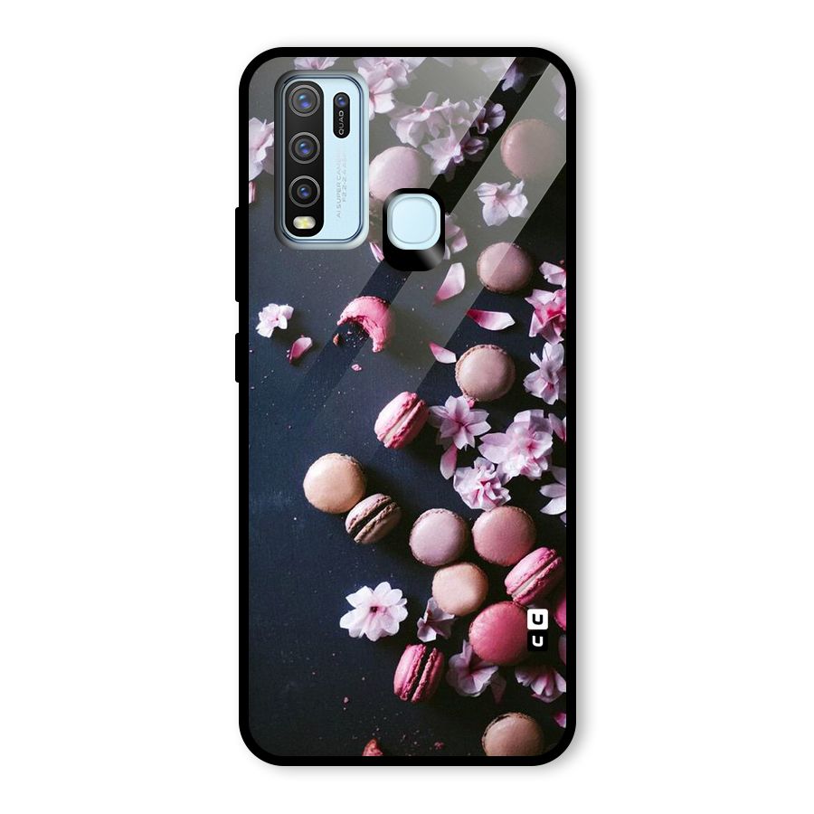 Macaroons And Cheery Blossoms Glass Back Case for Vivo Y30