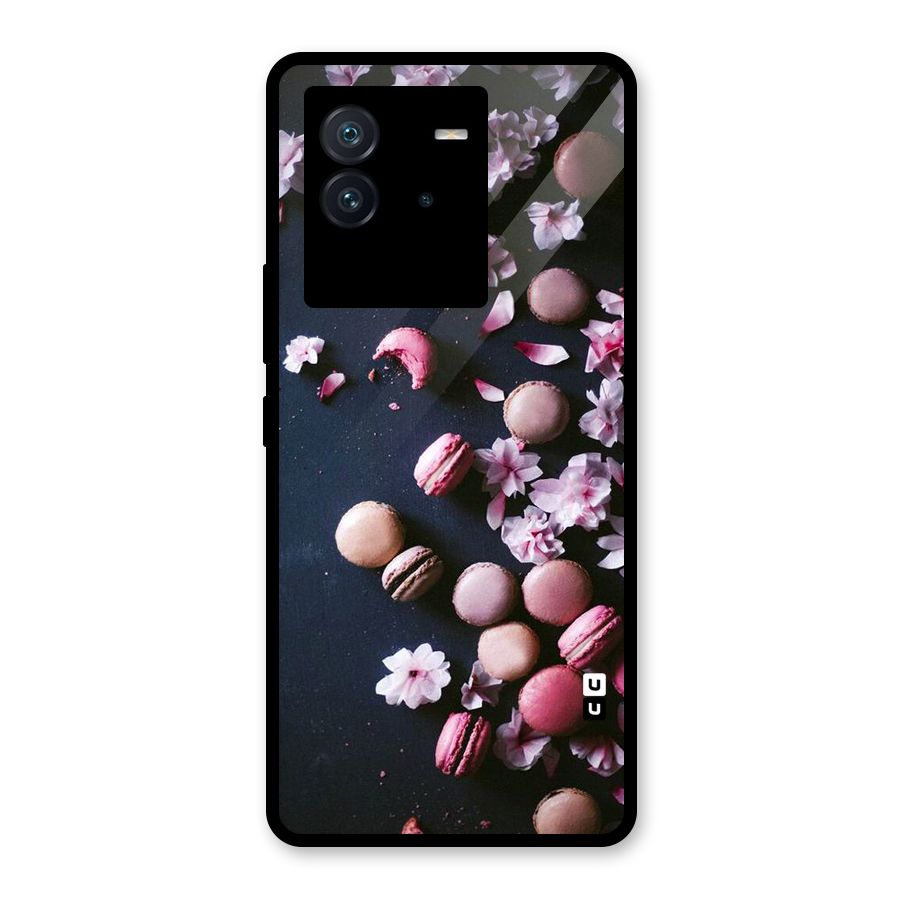 Macaroons And Cheery Blossoms Glass Back Case for Vivo iQOO Neo 6 5G
