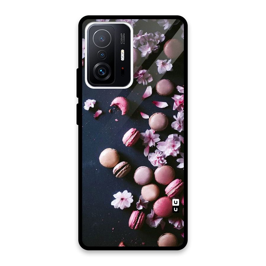 Macaroons And Cheery Blossoms Glass Back Case for Xiaomi 11T Pro