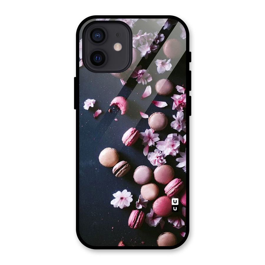 Macaroons And Cheery Blossoms Glass Back Case for iPhone 12